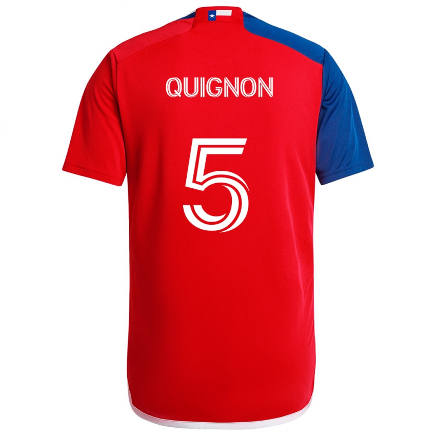 Heren Facundo Quignón #5 Blauw Rood Thuisshirt Thuistenue 2024/25 T-Shirt