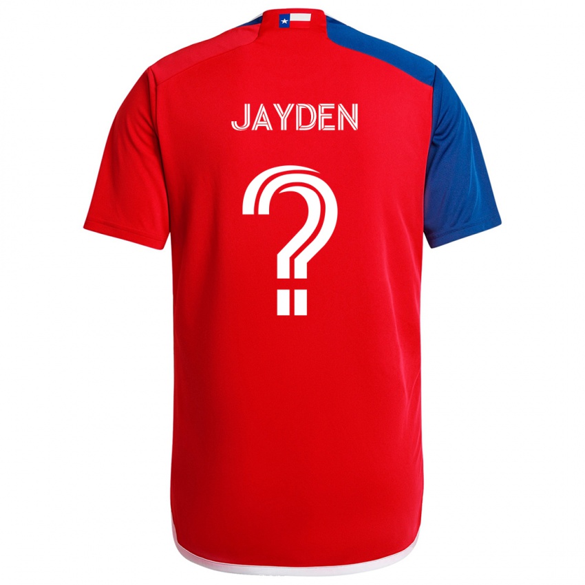 Heren Rus Jayden #0 Blauw Rood Thuisshirt Thuistenue 2024/25 T-Shirt