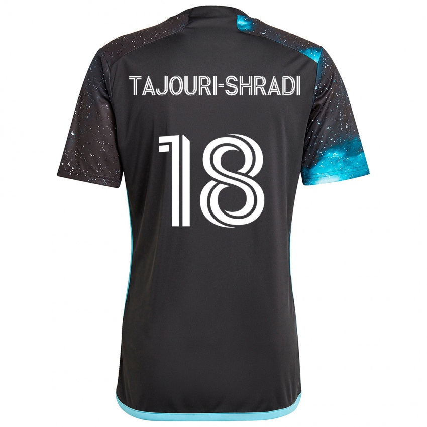 Heren Ismael Tajouri-Shradi #18 Zwart Blauw Thuisshirt Thuistenue 2024/25 T-Shirt