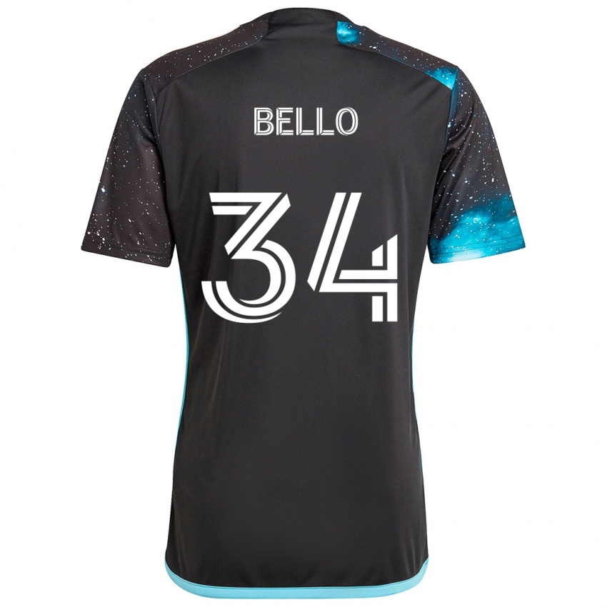 Heren Zaydan Bello #34 Zwart Blauw Thuisshirt Thuistenue 2024/25 T-Shirt