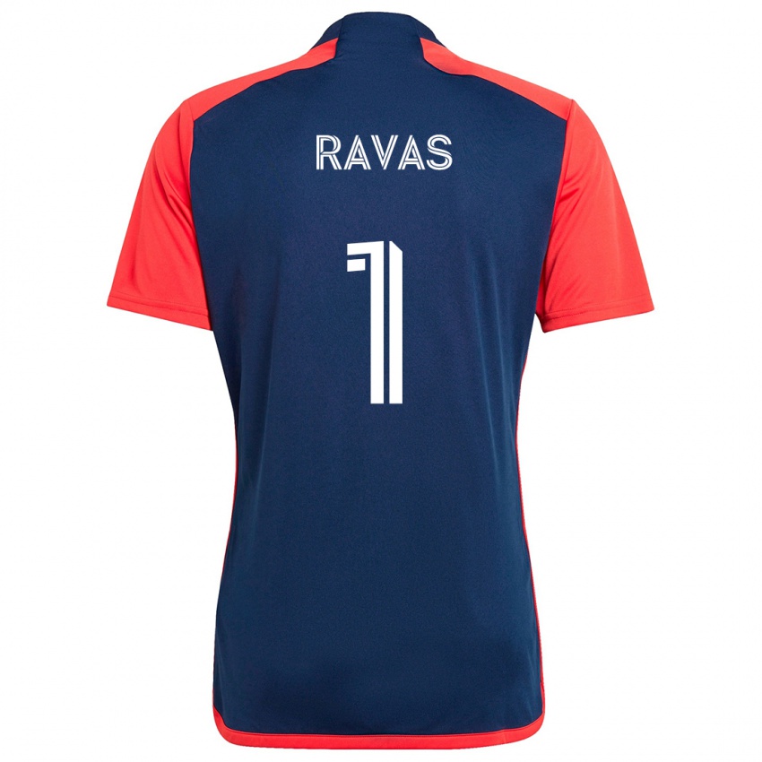 Heren Henrich Ravas #1 Blauw Rood Thuisshirt Thuistenue 2024/25 T-Shirt