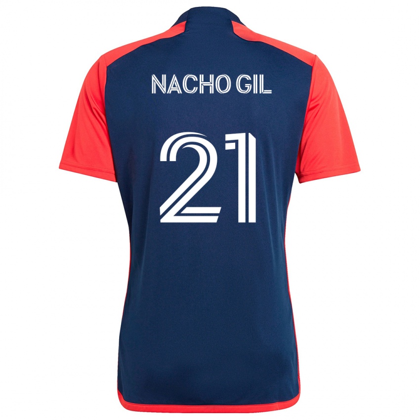 Heren Nacho Gil #21 Blauw Rood Thuisshirt Thuistenue 2024/25 T-Shirt