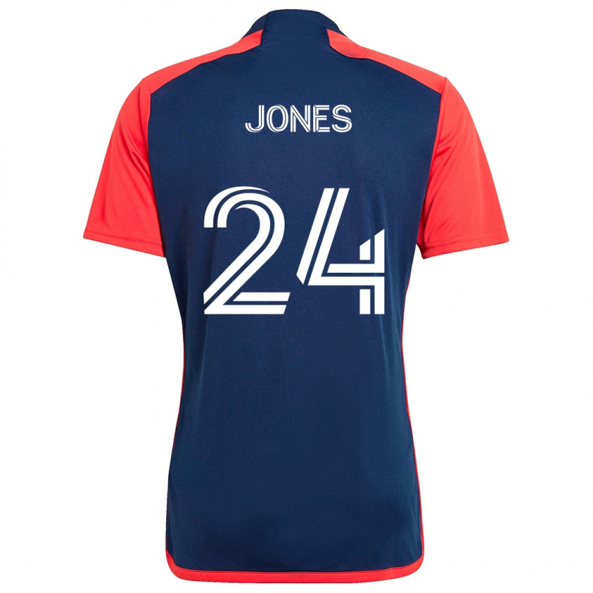 Heren Dejuan Jones #24 Blauw Rood Thuisshirt Thuistenue 2024/25 T-Shirt