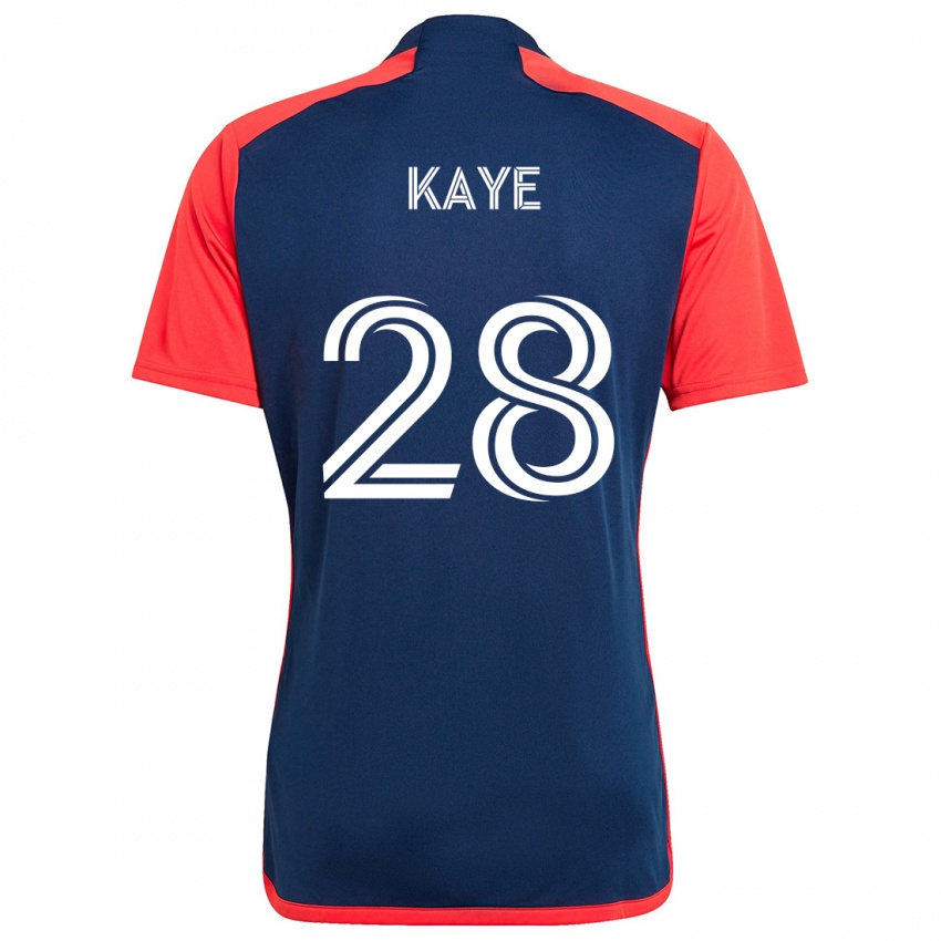 Heren Mark-Anthony Kaye #28 Blauw Rood Thuisshirt Thuistenue 2024/25 T-Shirt