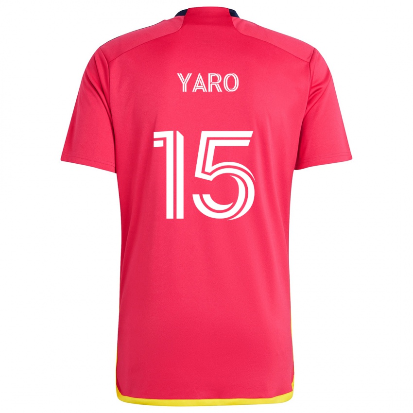 Heren Joshua Yaro #15 Rood Blauw Thuisshirt Thuistenue 2024/25 T-Shirt