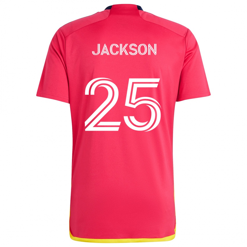 Heren Aziel Jackson #25 Rood Blauw Thuisshirt Thuistenue 2024/25 T-Shirt