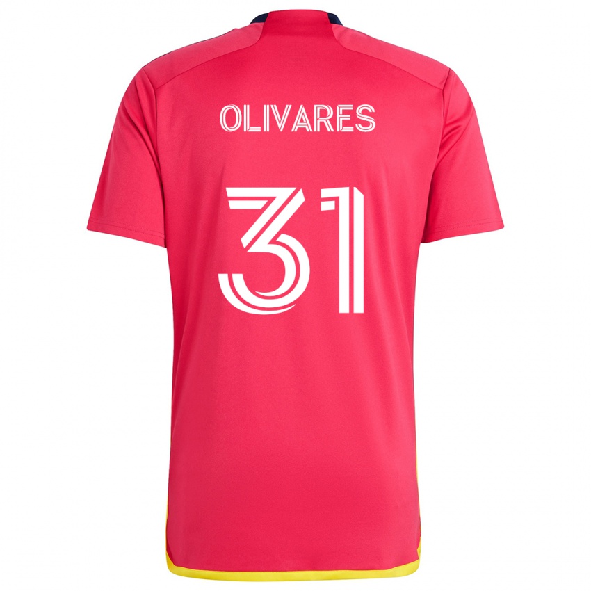 Heren Christian Olivares #31 Rood Blauw Thuisshirt Thuistenue 2024/25 T-Shirt