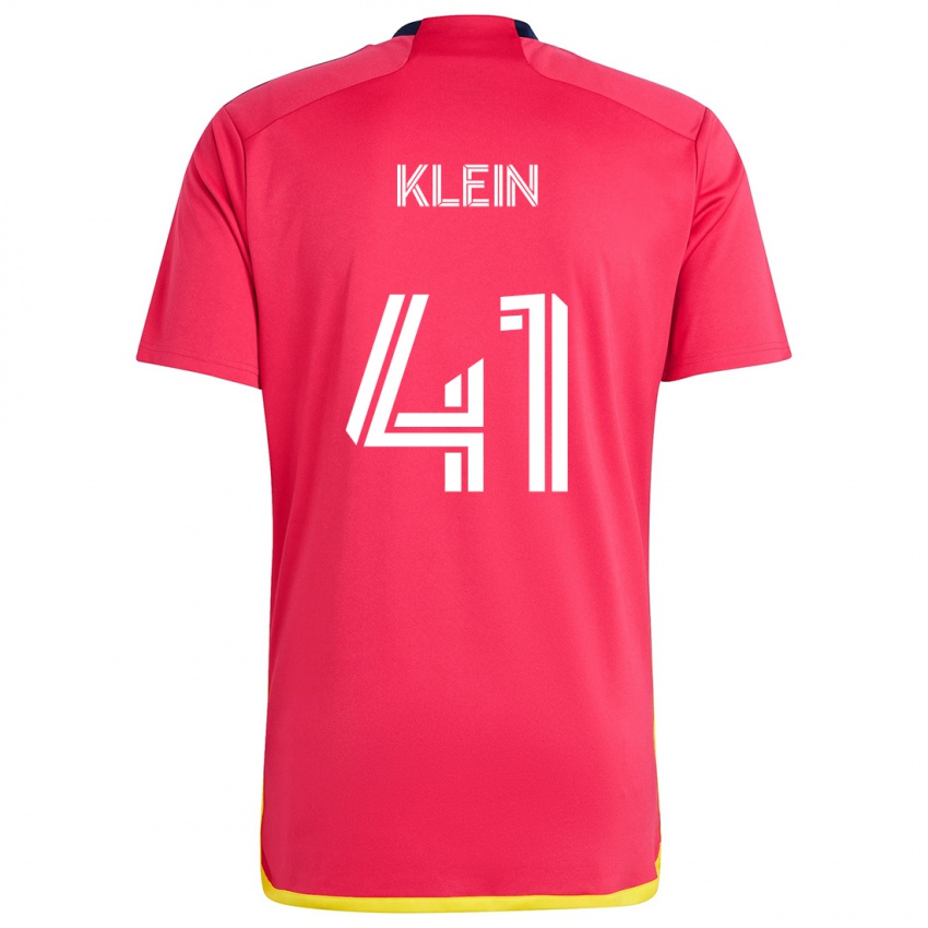 Heren Johnny Klein #41 Rood Blauw Thuisshirt Thuistenue 2024/25 T-Shirt