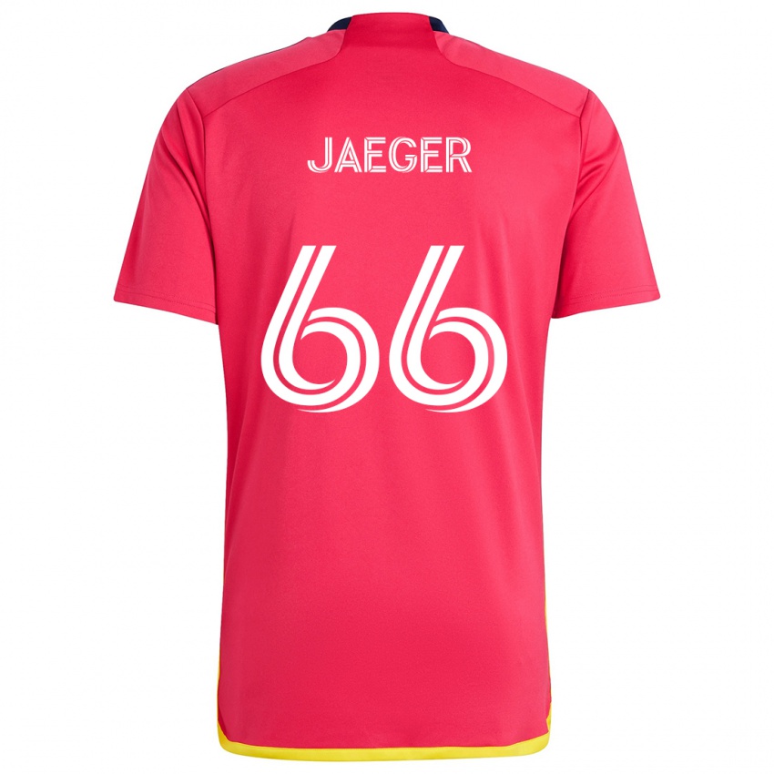 Heren Kai Jaeger #66 Rood Blauw Thuisshirt Thuistenue 2024/25 T-Shirt