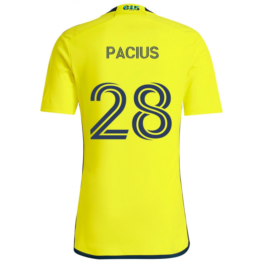 Heren Woobens Pacius #28 Geel Blauw Thuisshirt Thuistenue 2024/25 T-Shirt