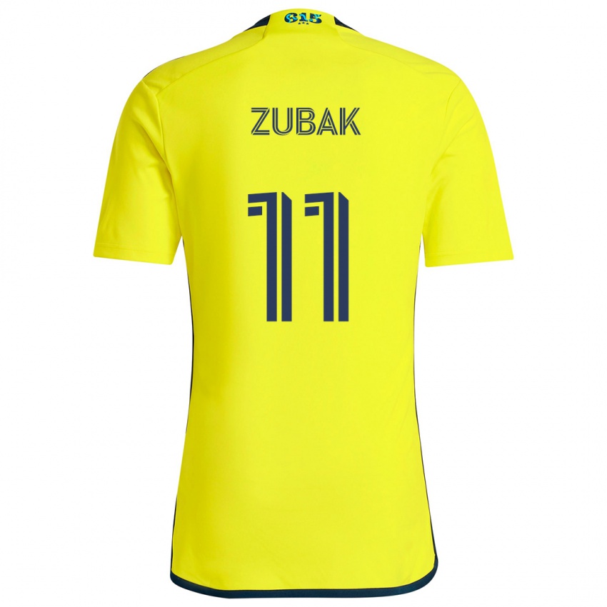 Heren Ethan Zubak #11 Geel Blauw Thuisshirt Thuistenue 2024/25 T-Shirt