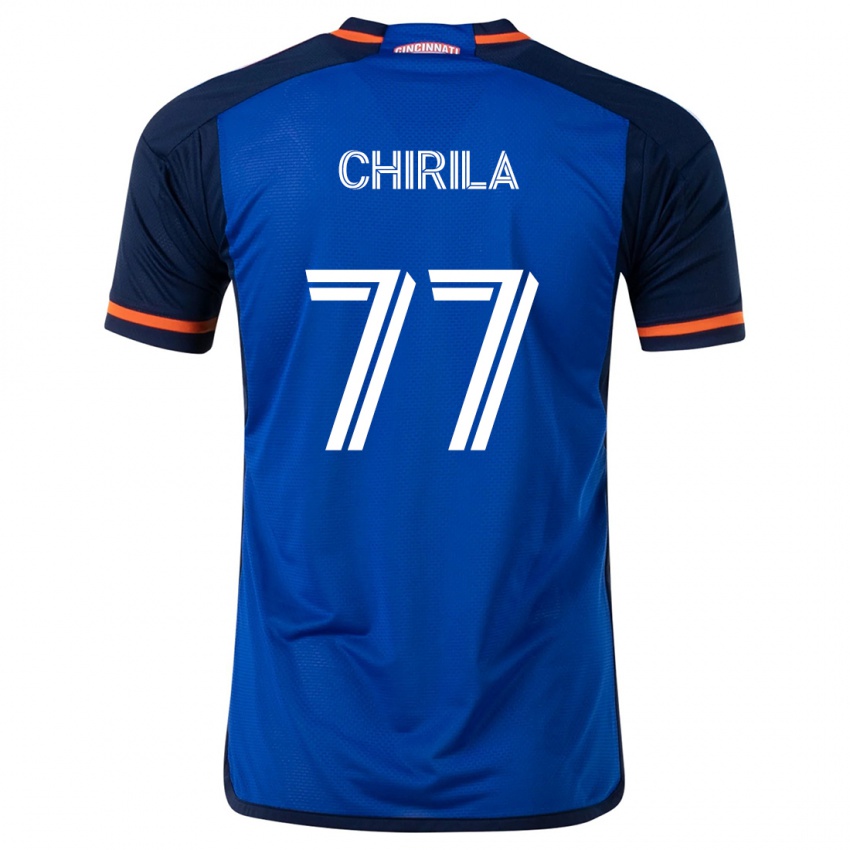 Heren Stefan Chirila #77 Blauw Wit Thuisshirt Thuistenue 2024/25 T-Shirt