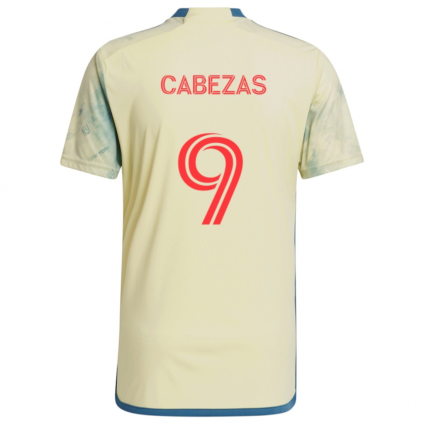 Heren Jorge Cabezas #9 Geel Rood Blauw Thuisshirt Thuistenue 2024/25 T-Shirt