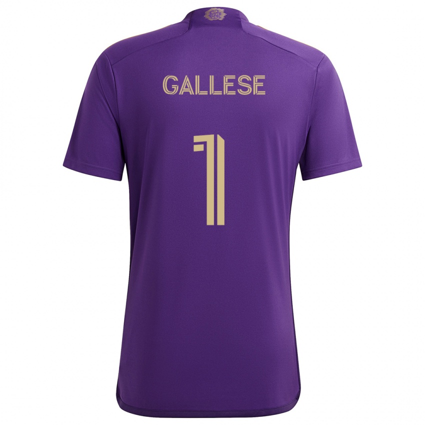 Heren Pedro Gallese #1 Paars Geel Thuisshirt Thuistenue 2024/25 T-Shirt