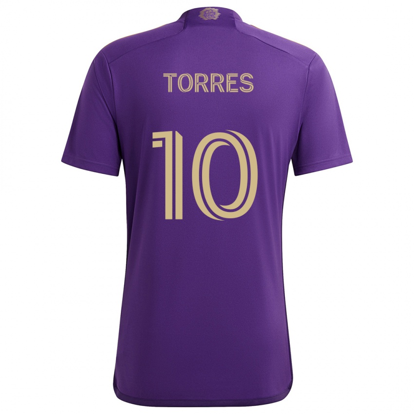 Heren Facundo Torres #10 Paars Geel Thuisshirt Thuistenue 2024/25 T-Shirt