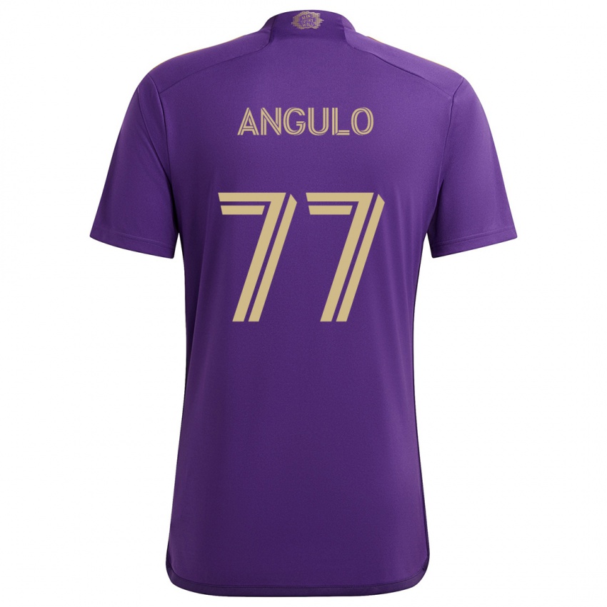 Heren Iván Angulo #77 Paars Geel Thuisshirt Thuistenue 2024/25 T-Shirt