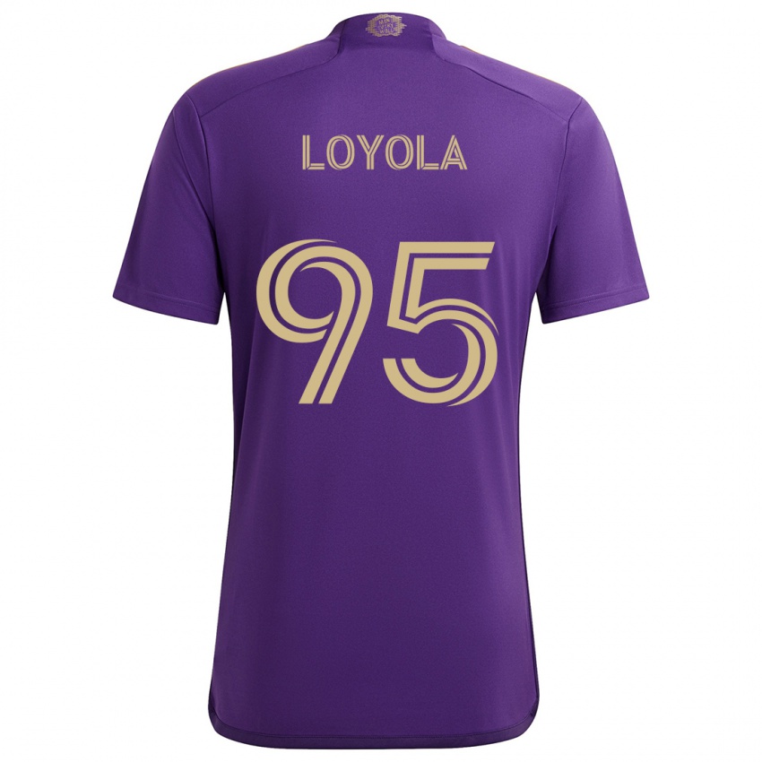 Heren Favian Loyola #95 Paars Geel Thuisshirt Thuistenue 2024/25 T-Shirt