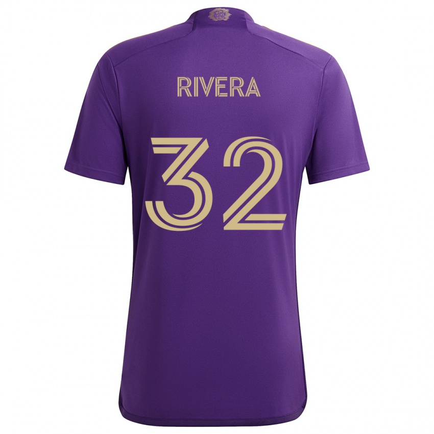 Heren Wilfredo Rivera #32 Paars Geel Thuisshirt Thuistenue 2024/25 T-Shirt