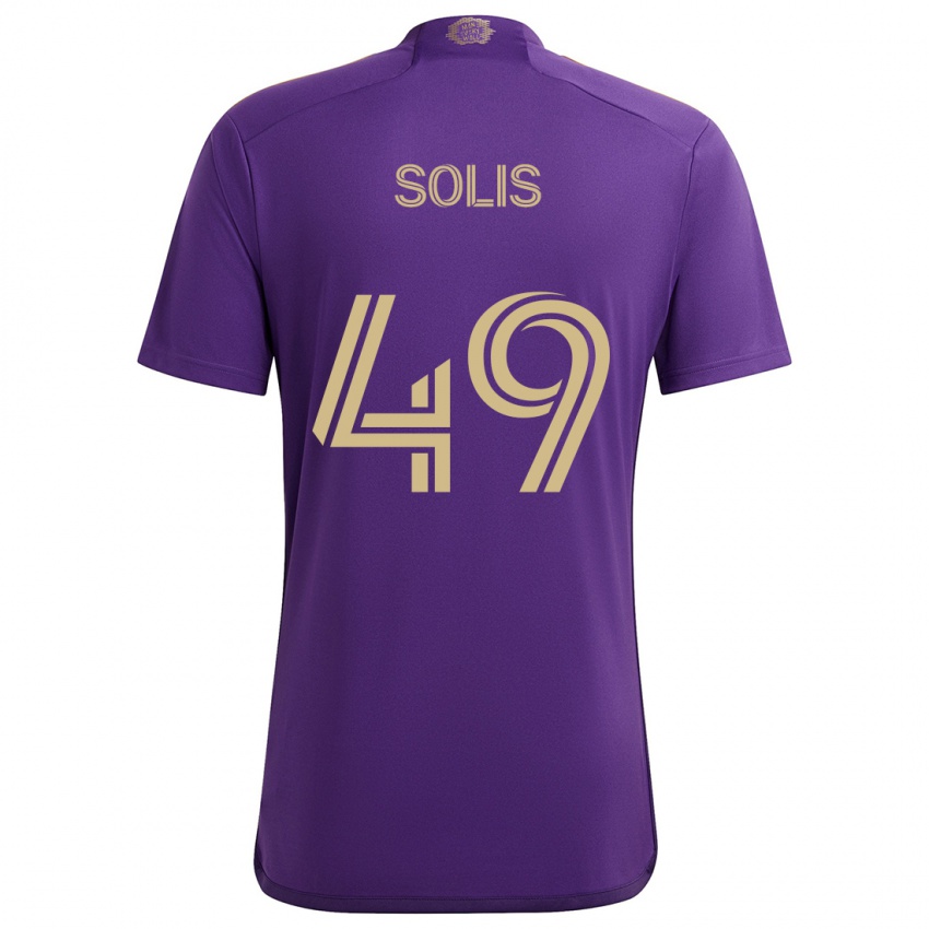 Heren Jhon Solís #49 Paars Geel Thuisshirt Thuistenue 2024/25 T-Shirt