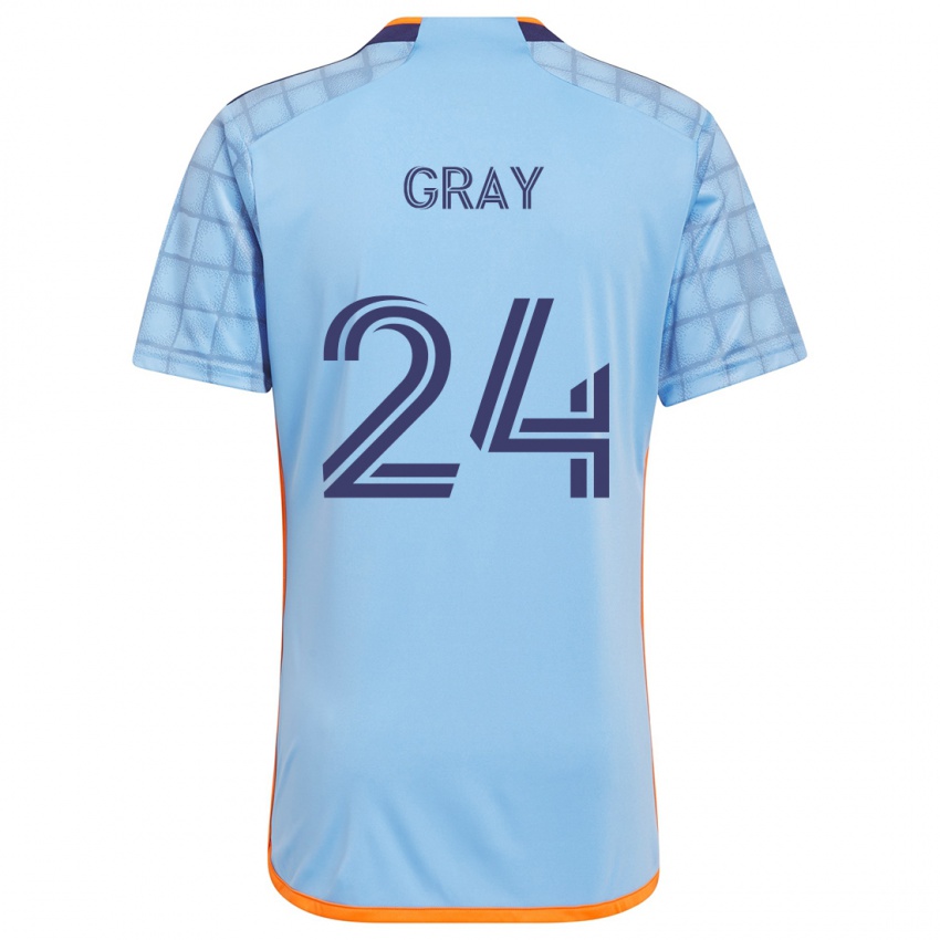 Heren Tayvon Gray #24 Blauw Oranje Thuisshirt Thuistenue 2024/25 T-Shirt