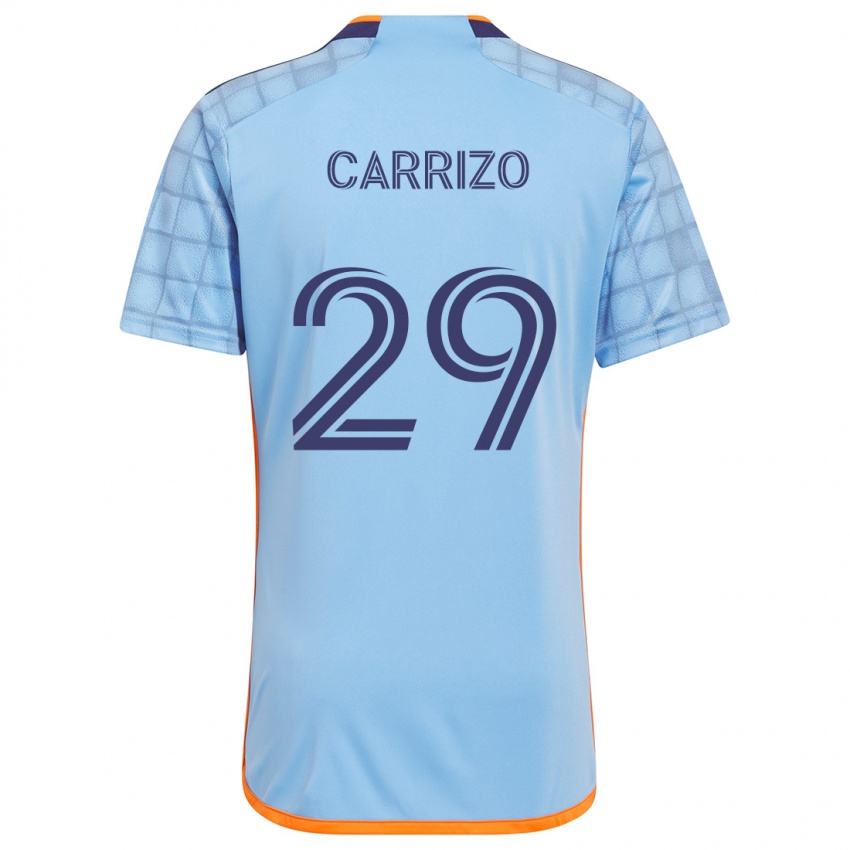 Heren Máximo Carrizo #29 Blauw Oranje Thuisshirt Thuistenue 2024/25 T-Shirt