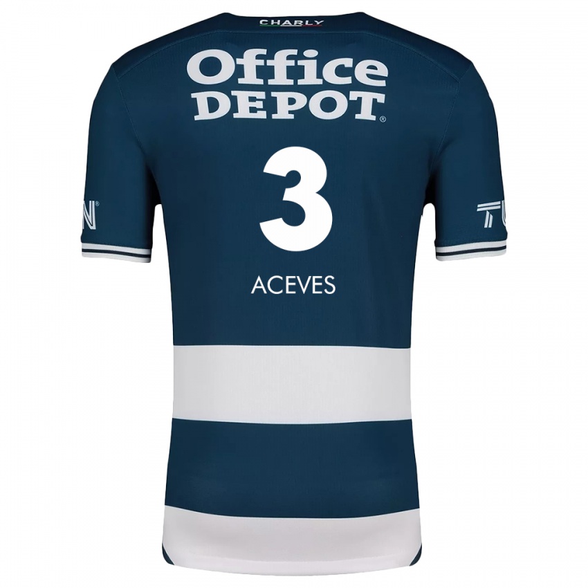 Heren Alonso Aceves #3 Blauw Wit Thuisshirt Thuistenue 2024/25 T-Shirt