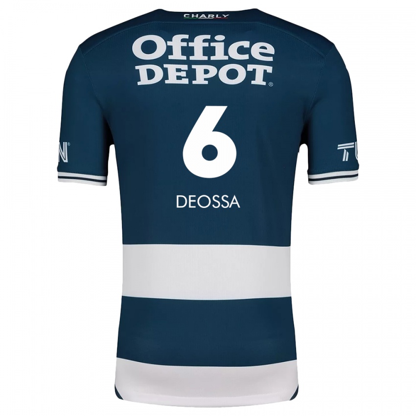 Heren Nelson Deossa #6 Blauw Wit Thuisshirt Thuistenue 2024/25 T-Shirt