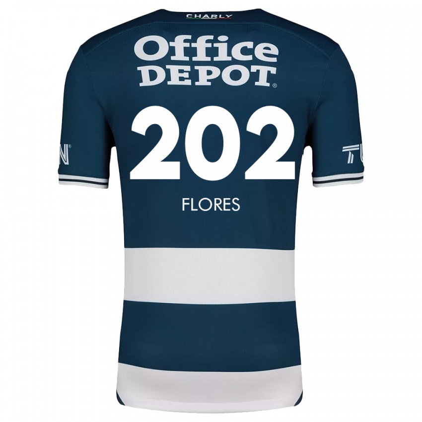 Heren Luis Flores #202 Blauw Wit Thuisshirt Thuistenue 2024/25 T-Shirt