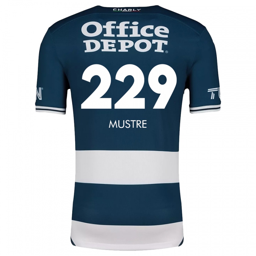 Heren Eduardo Mustre #229 Blauw Wit Thuisshirt Thuistenue 2024/25 T-Shirt