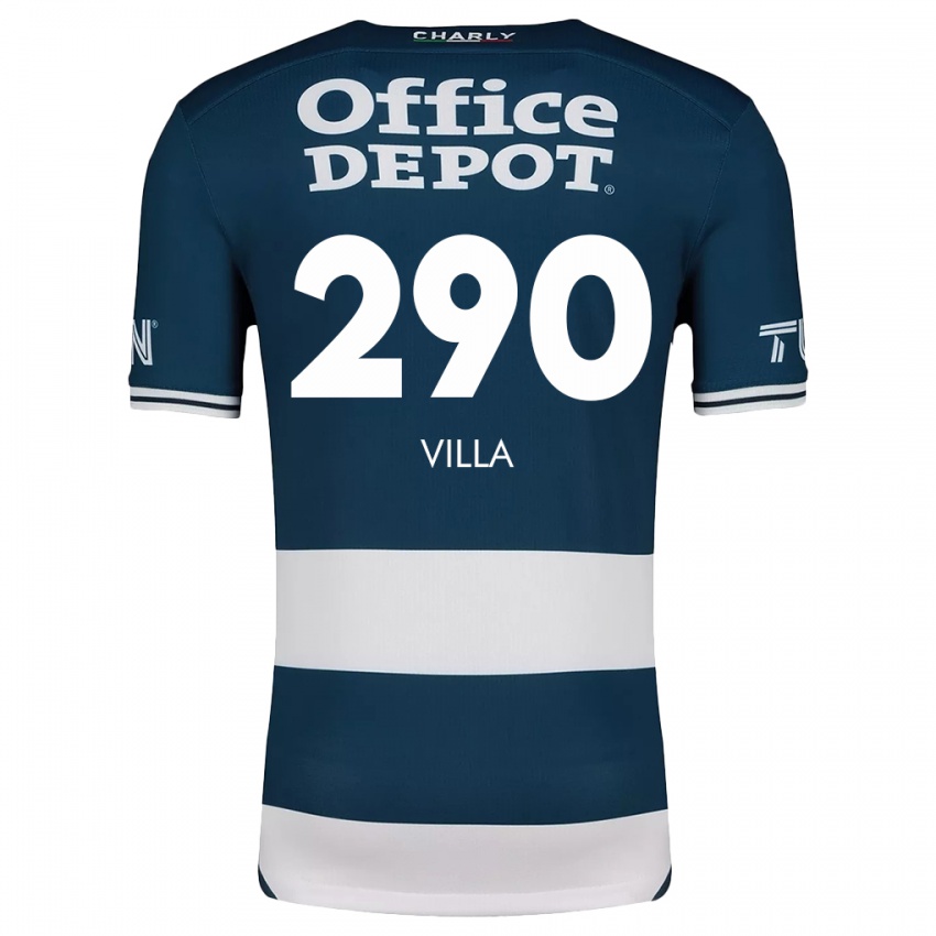 Heren Adrián Villa #290 Blauw Wit Thuisshirt Thuistenue 2024/25 T-Shirt