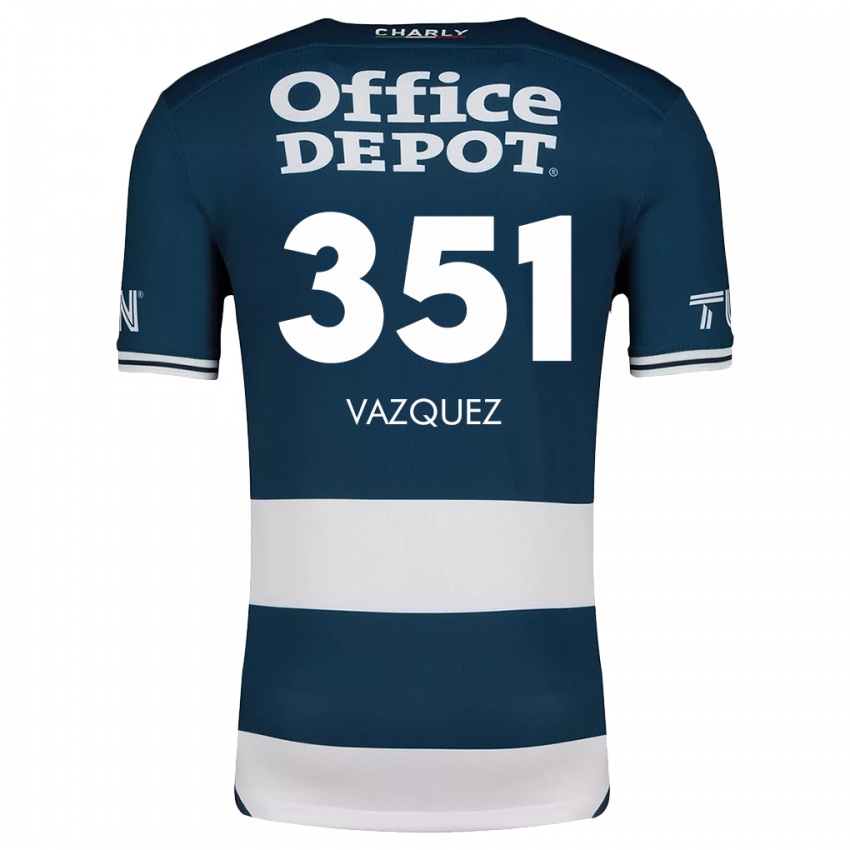 Heren Maximo Vázquez #351 Blauw Wit Thuisshirt Thuistenue 2024/25 T-Shirt