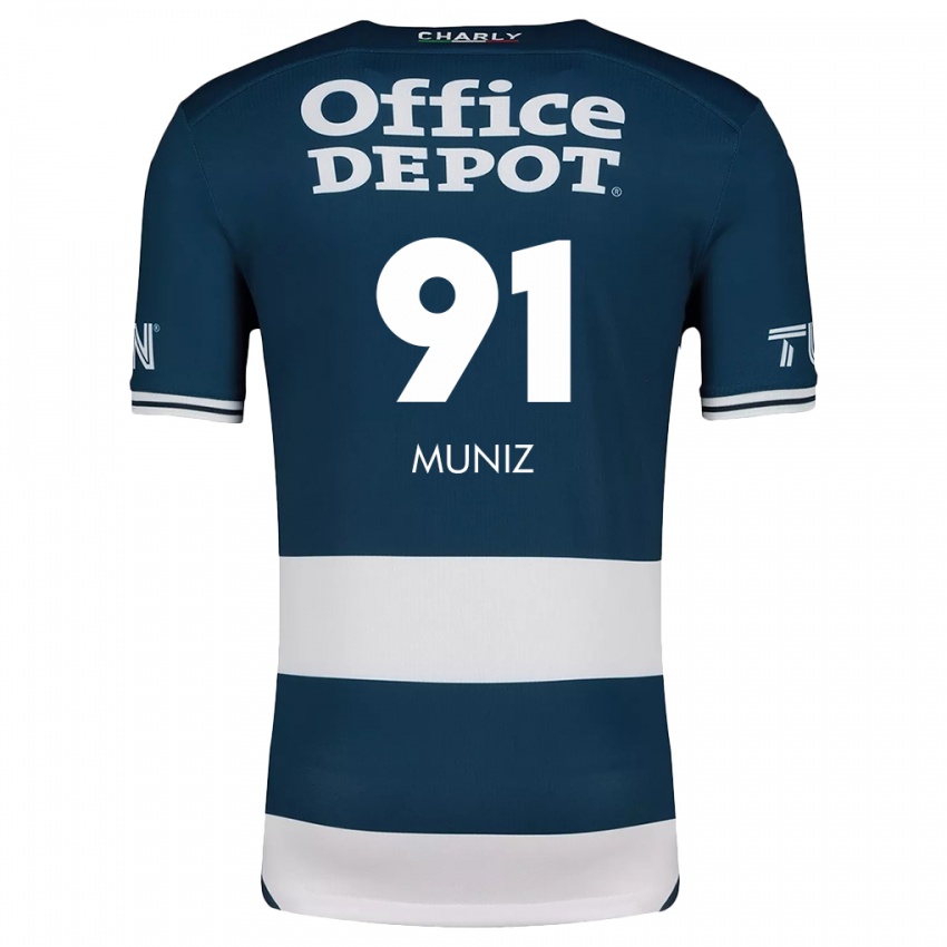 Heren Brandon Muñiz #91 Blauw Wit Thuisshirt Thuistenue 2024/25 T-Shirt