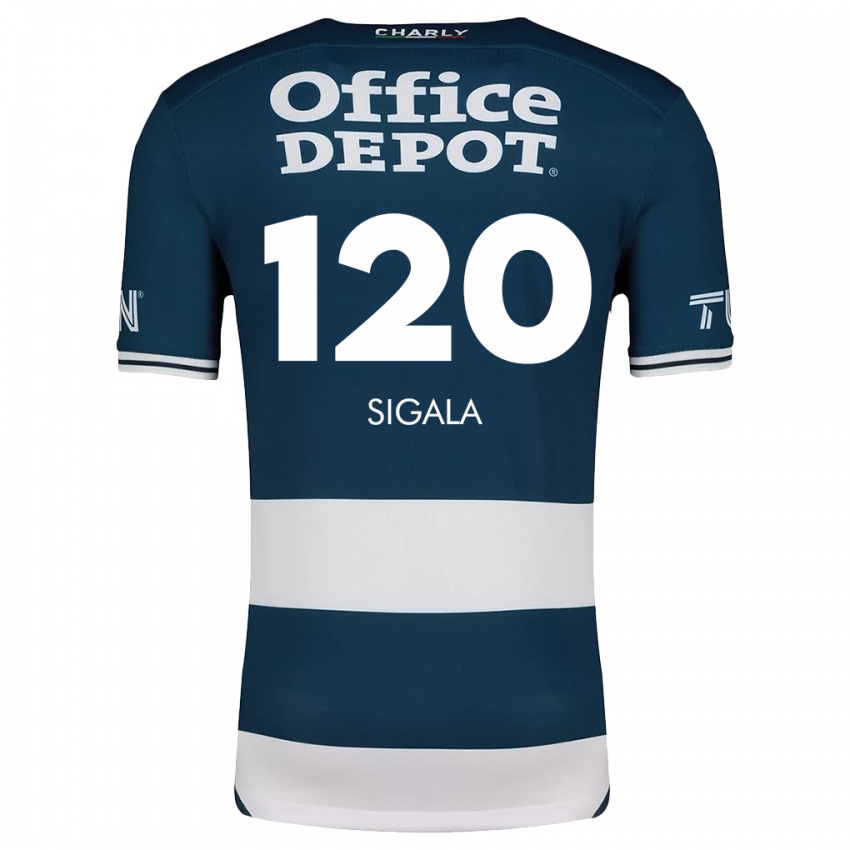 Heren Juan Sigala #120 Blauw Wit Thuisshirt Thuistenue 2024/25 T-Shirt