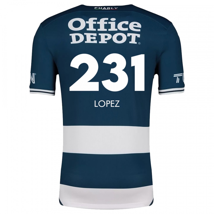 Heren Víctor López #231 Blauw Wit Thuisshirt Thuistenue 2024/25 T-Shirt