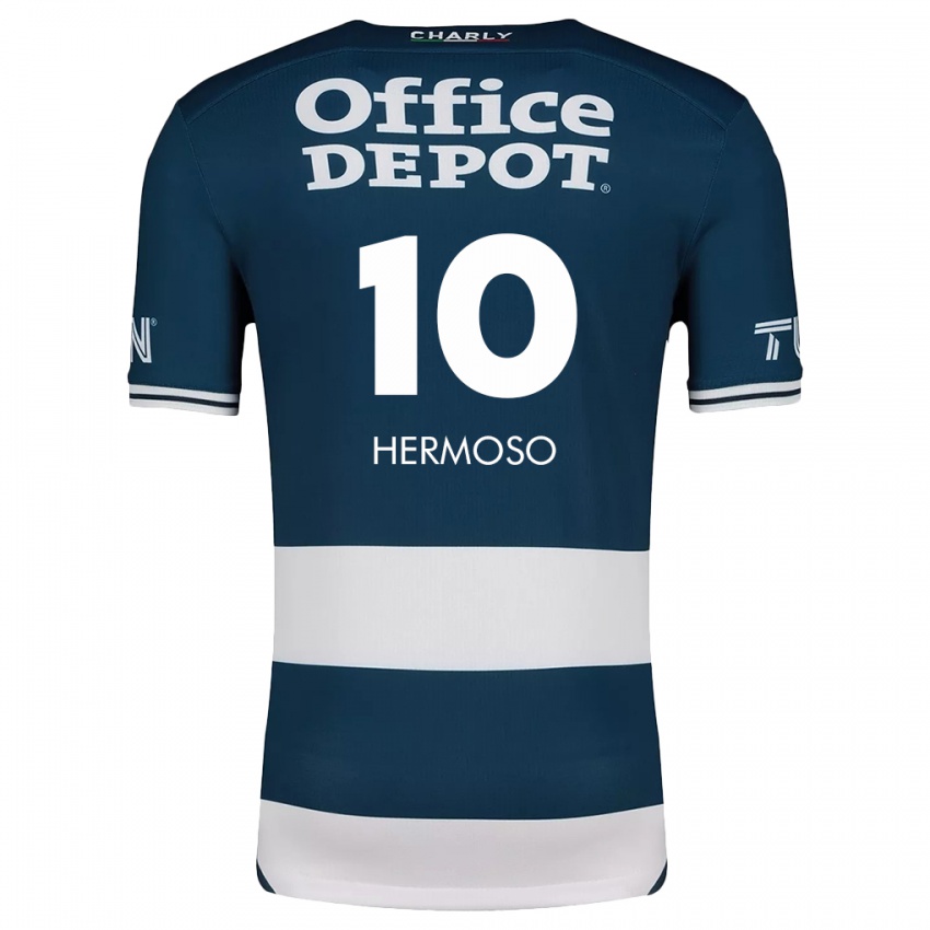 Heren Jennifer Hermoso #10 Blauw Wit Thuisshirt Thuistenue 2024/25 T-Shirt