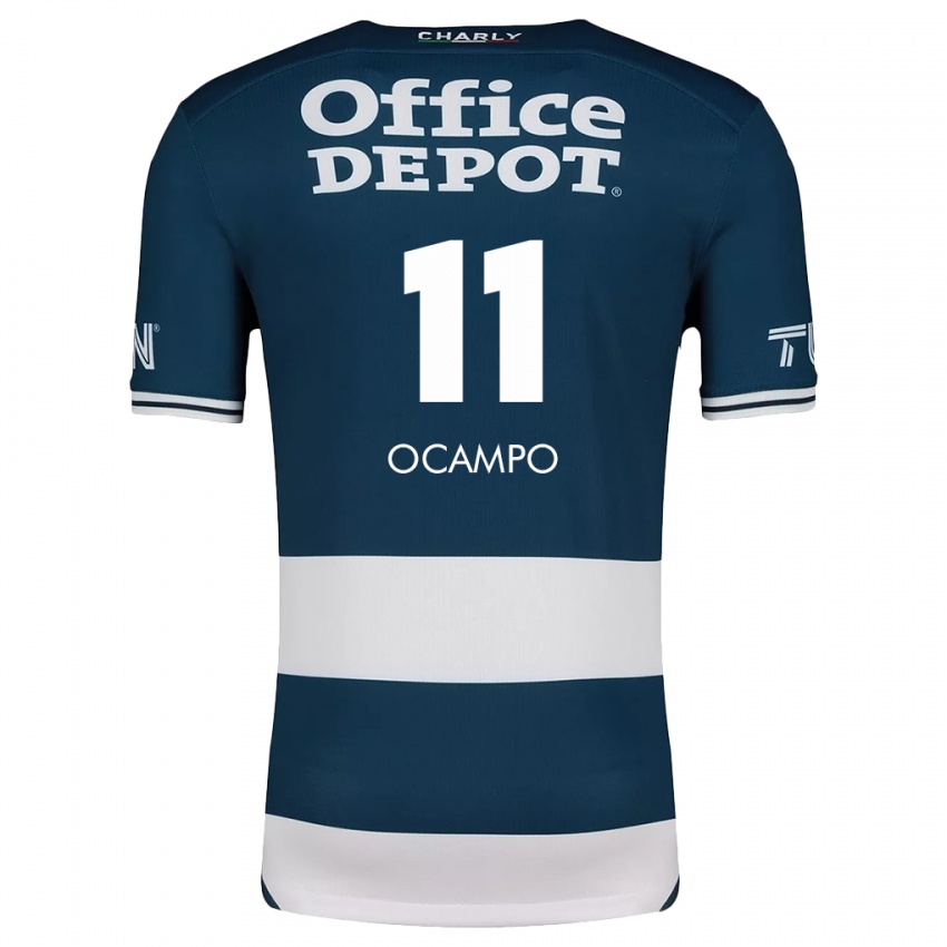 Heren Mónica Ocampo #11 Blauw Wit Thuisshirt Thuistenue 2024/25 T-Shirt