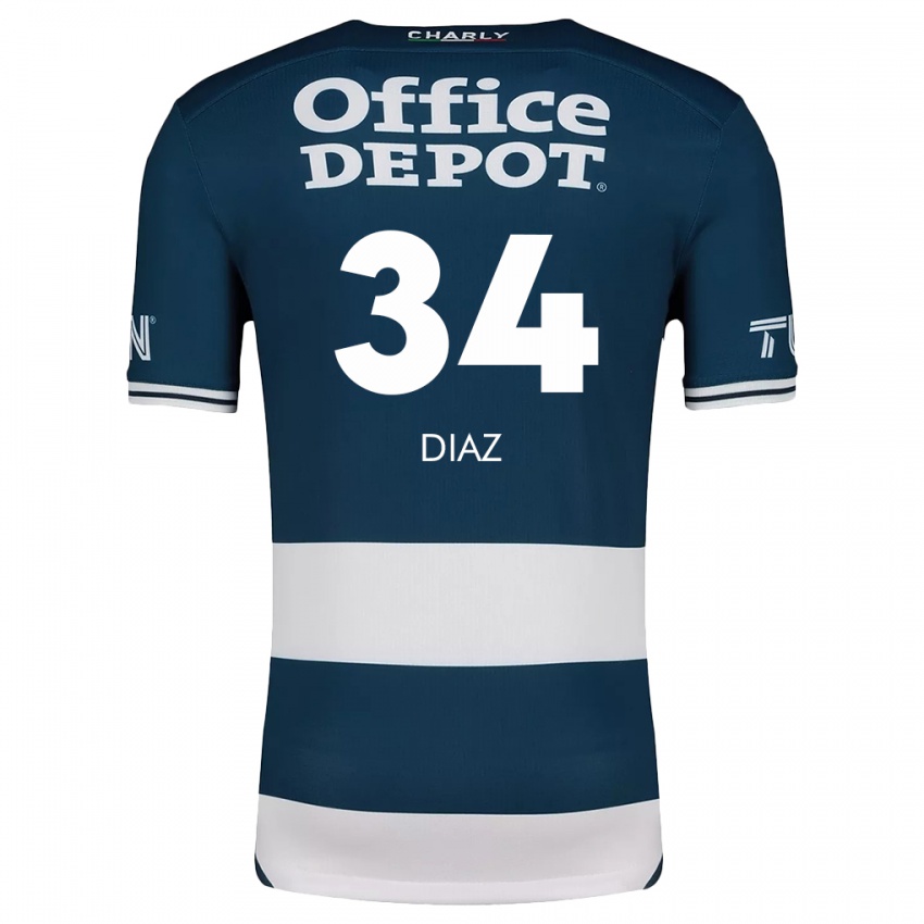 Heren Karen Díaz #34 Blauw Wit Thuisshirt Thuistenue 2024/25 T-Shirt