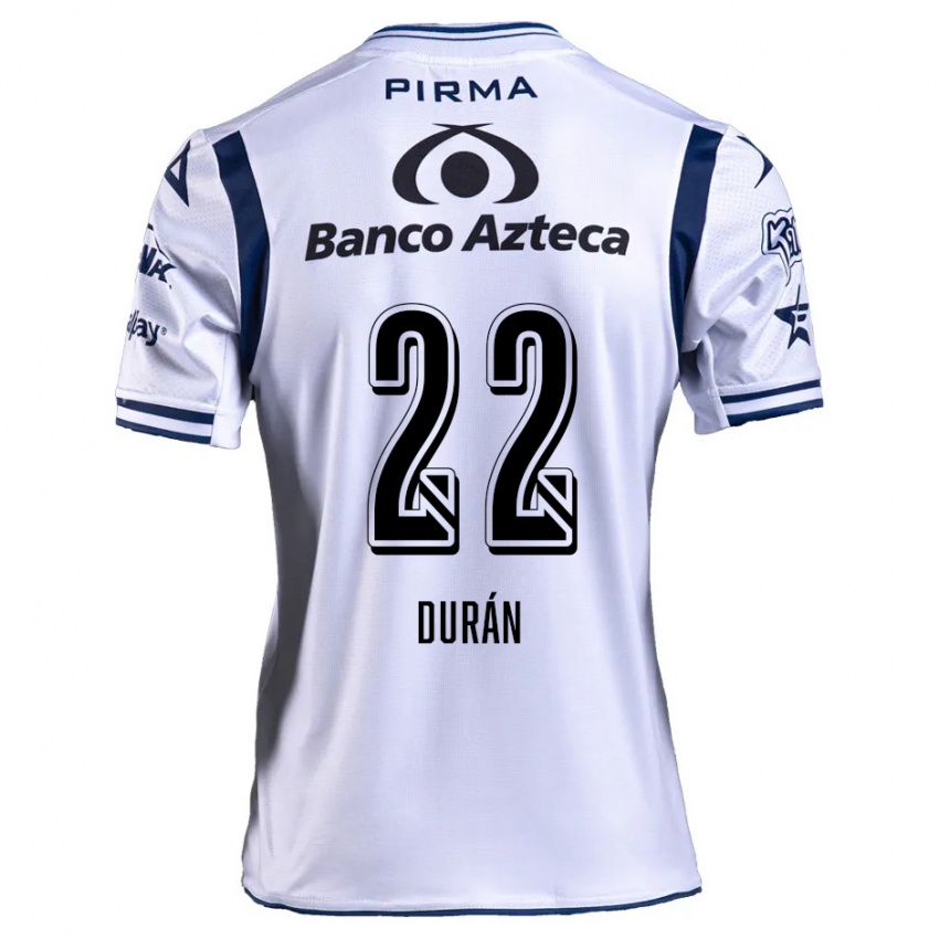 Heren Rafael Durán #22 Wit Marineblauw Thuisshirt Thuistenue 2024/25 T-Shirt