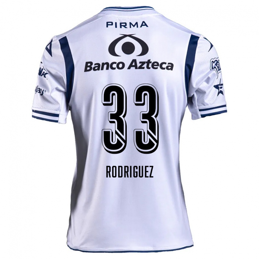 Heren Jorge Rodríguez #33 Wit Marineblauw Thuisshirt Thuistenue 2024/25 T-Shirt