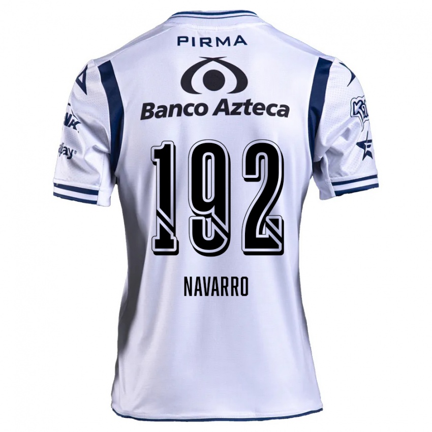 Heren Eduardo Navarro #192 Wit Marineblauw Thuisshirt Thuistenue 2024/25 T-Shirt