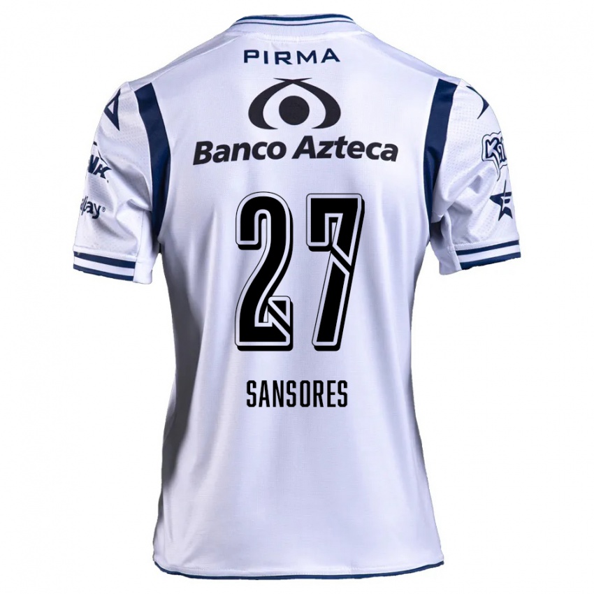 Heren Miguel Sansores #27 Wit Marineblauw Thuisshirt Thuistenue 2024/25 T-Shirt