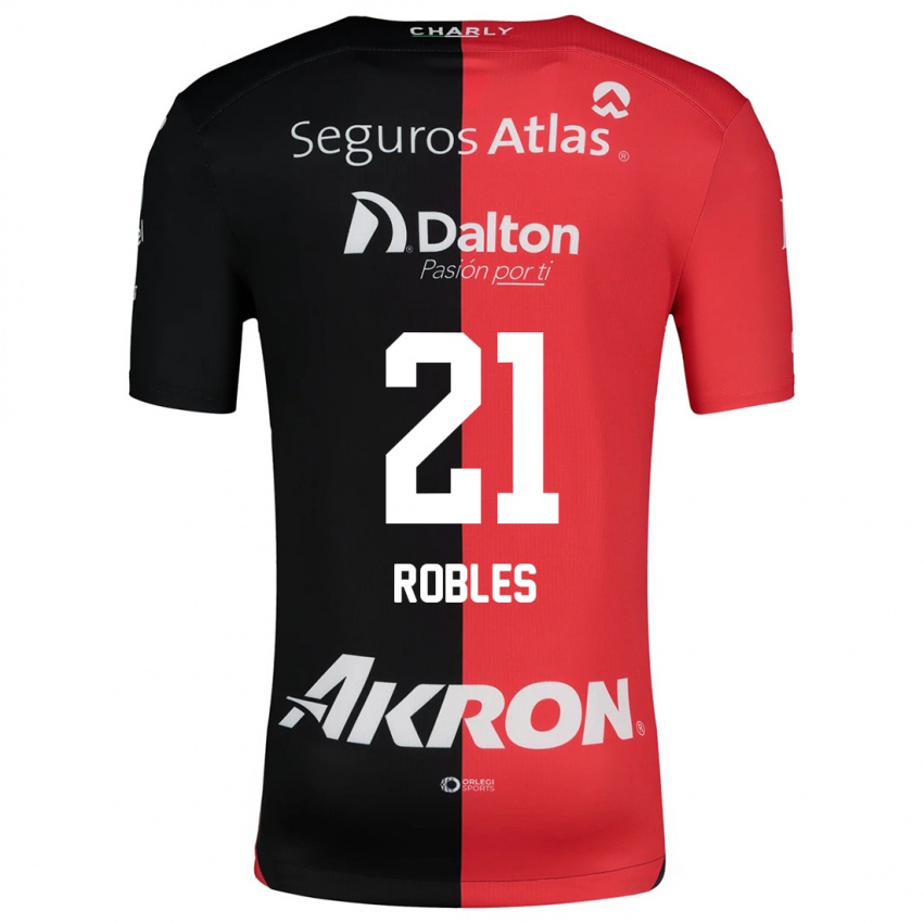 Heren Carlos Robles #21 Rood Zwart Thuisshirt Thuistenue 2024/25 T-Shirt