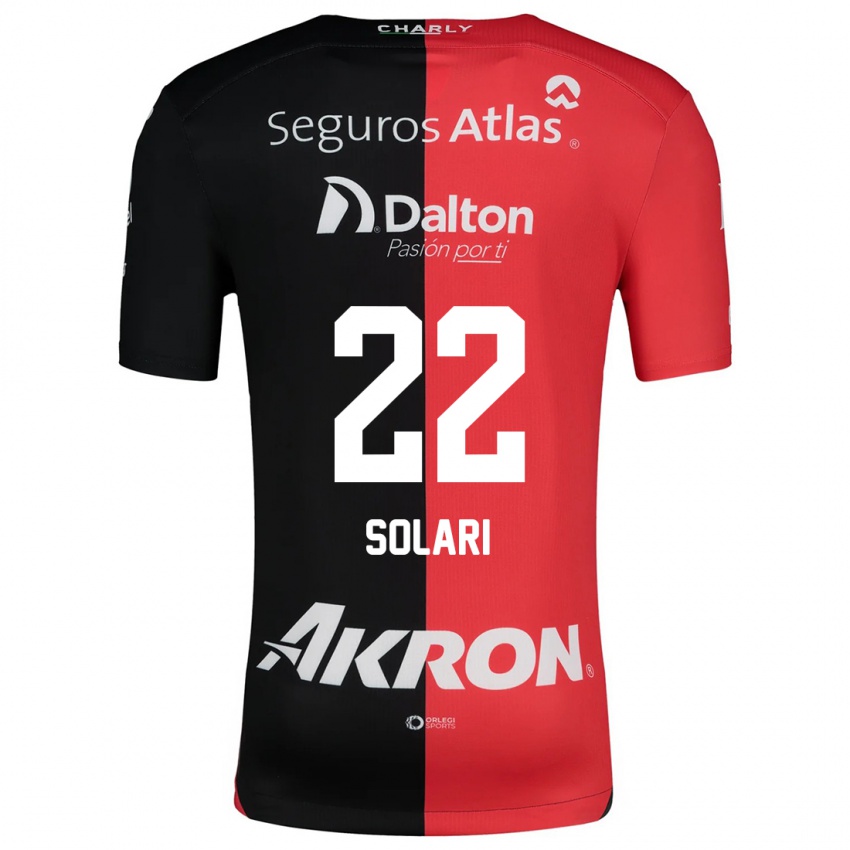 Heren Augusto Solari #22 Rood Zwart Thuisshirt Thuistenue 2024/25 T-Shirt