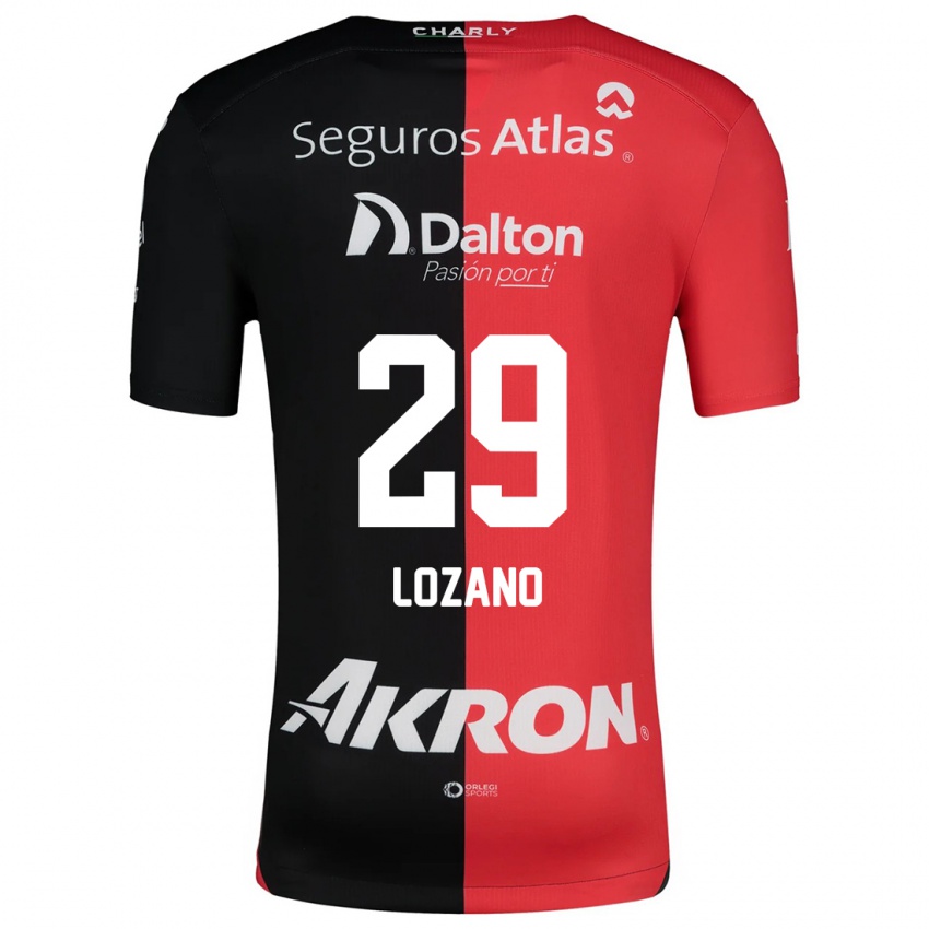 Heren Brian Lozano #29 Rood Zwart Thuisshirt Thuistenue 2024/25 T-Shirt