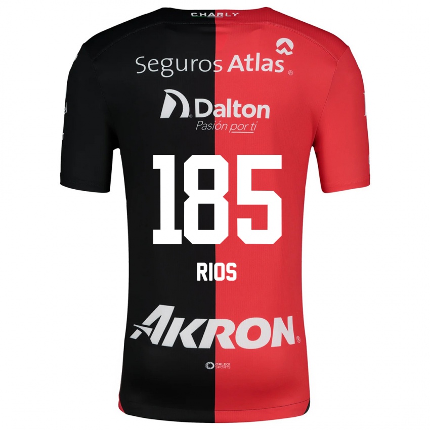 Heren Víctor Ríos #185 Rood Zwart Thuisshirt Thuistenue 2024/25 T-Shirt