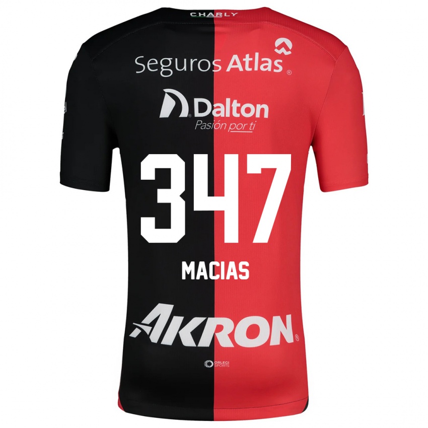 Heren Ángel Macías #347 Rood Zwart Thuisshirt Thuistenue 2024/25 T-Shirt