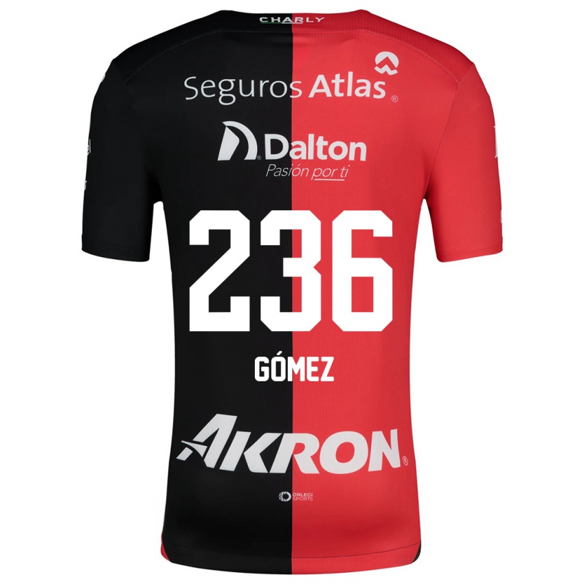 Heren José Gómez #236 Rood Zwart Thuisshirt Thuistenue 2024/25 T-Shirt