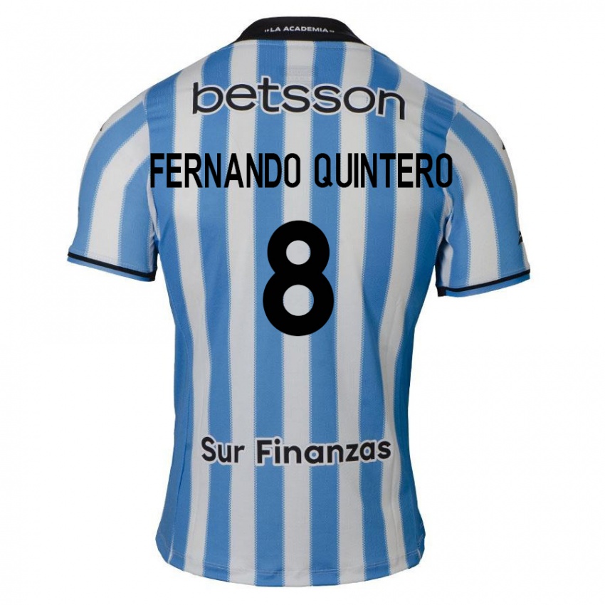 Heren Juan Fernando Quintero #8 Blauw Wit Zwart Thuisshirt Thuistenue 2024/25 T-Shirt