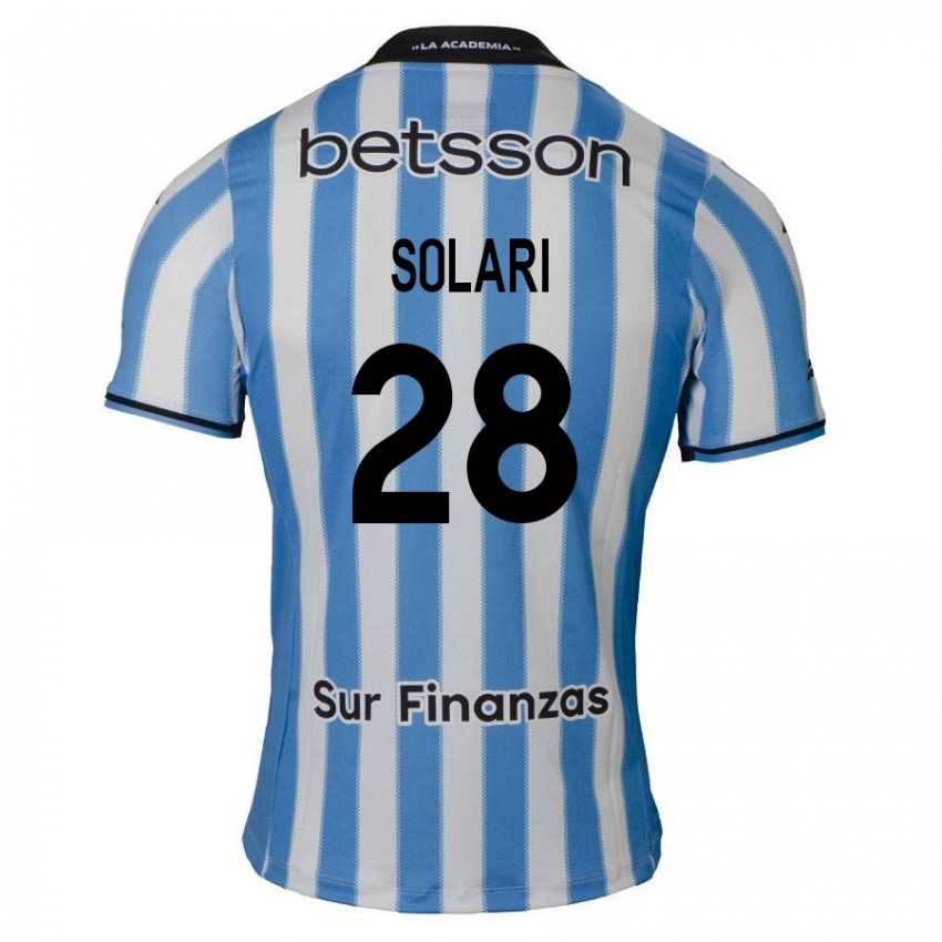 Heren Santiago Solari #28 Blauw Wit Zwart Thuisshirt Thuistenue 2024/25 T-Shirt