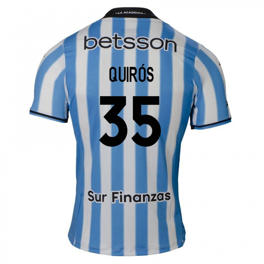 Heren Santiago Quirós #35 Blauw Wit Zwart Thuisshirt Thuistenue 2024/25 T-Shirt